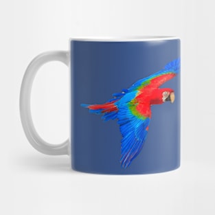 Blue and Red Macaw in flight Mug